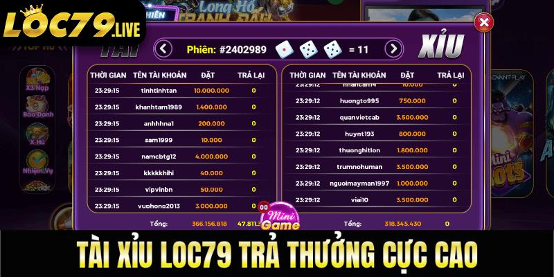 tài xỉu xanh chín, tài xỉu loc79