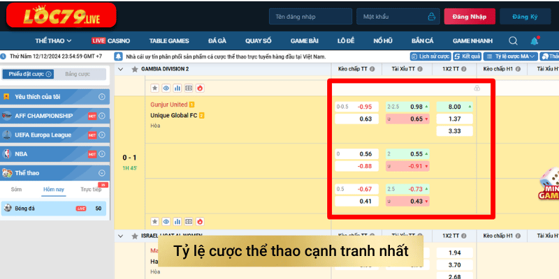 cược thể thao ăn tiền loc79