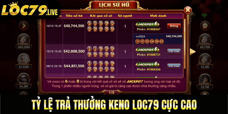 game keno ăn tiền, keno loc79