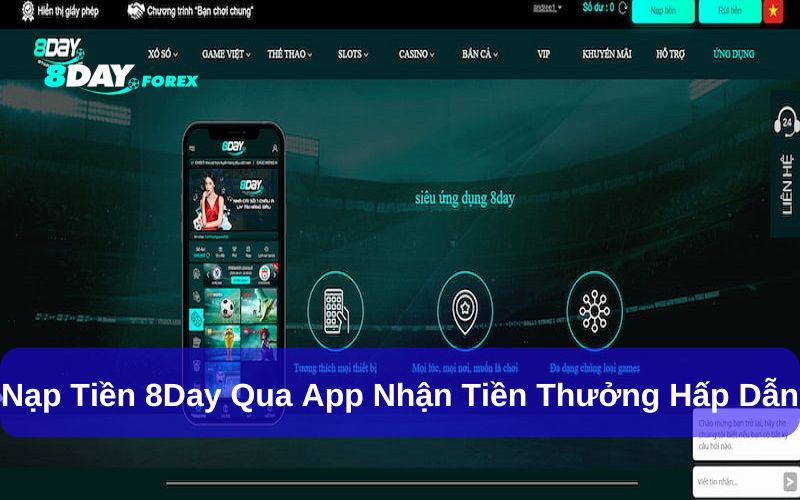 Khuyến mãi nạp tiền qua app 8day